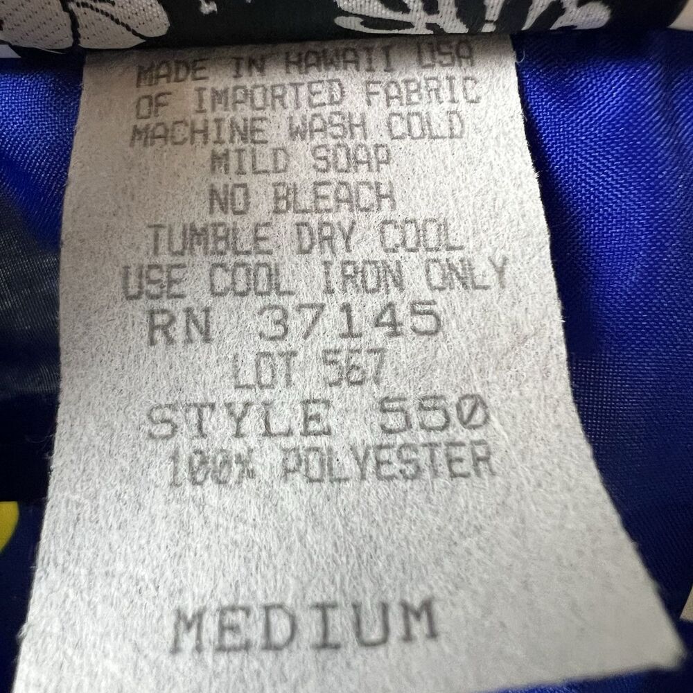 Hilo Hattie Vintage Hawaiian Shirt Blue Yellow Floral Men’s M - Picture 6 of 8